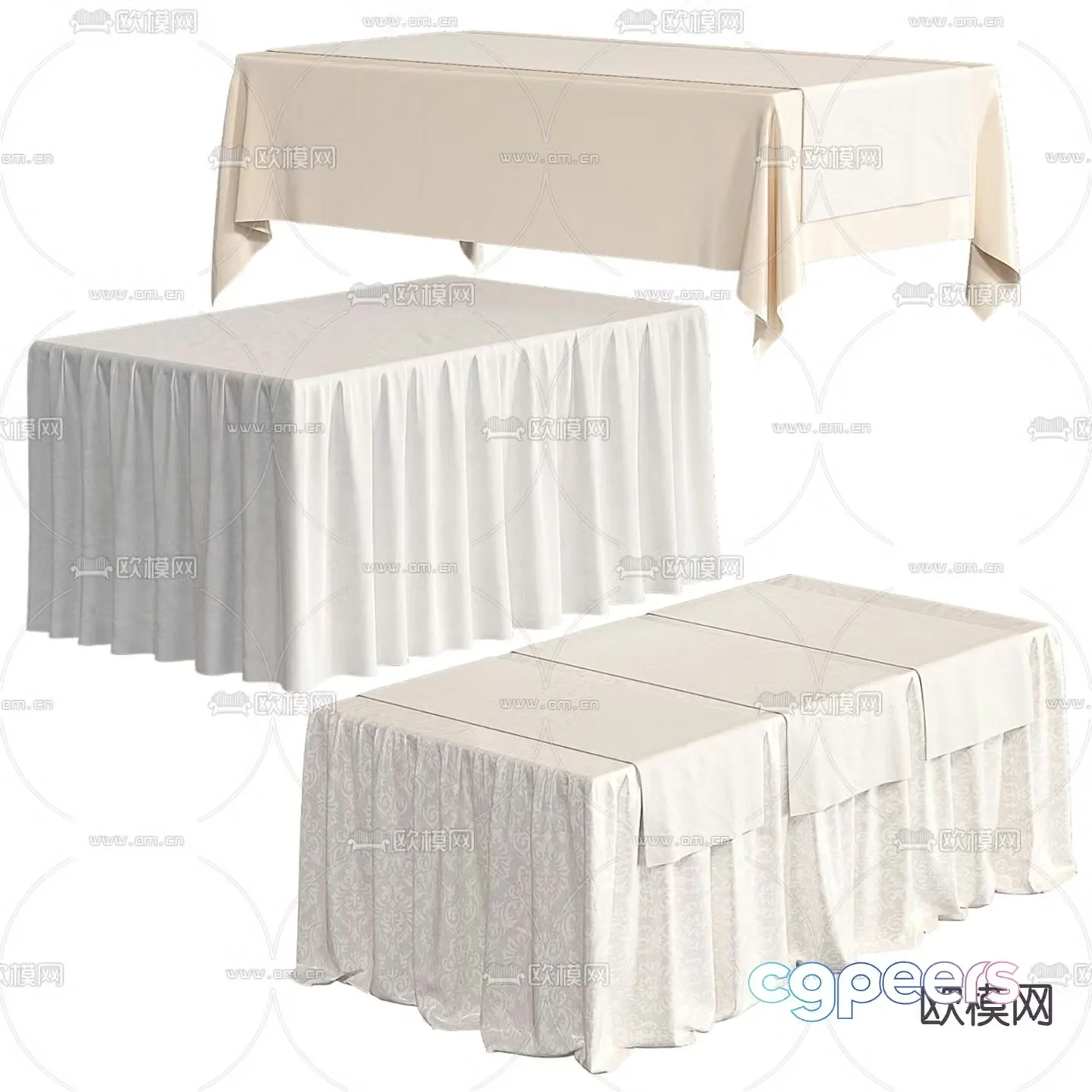 dining table tablecloth 3d model