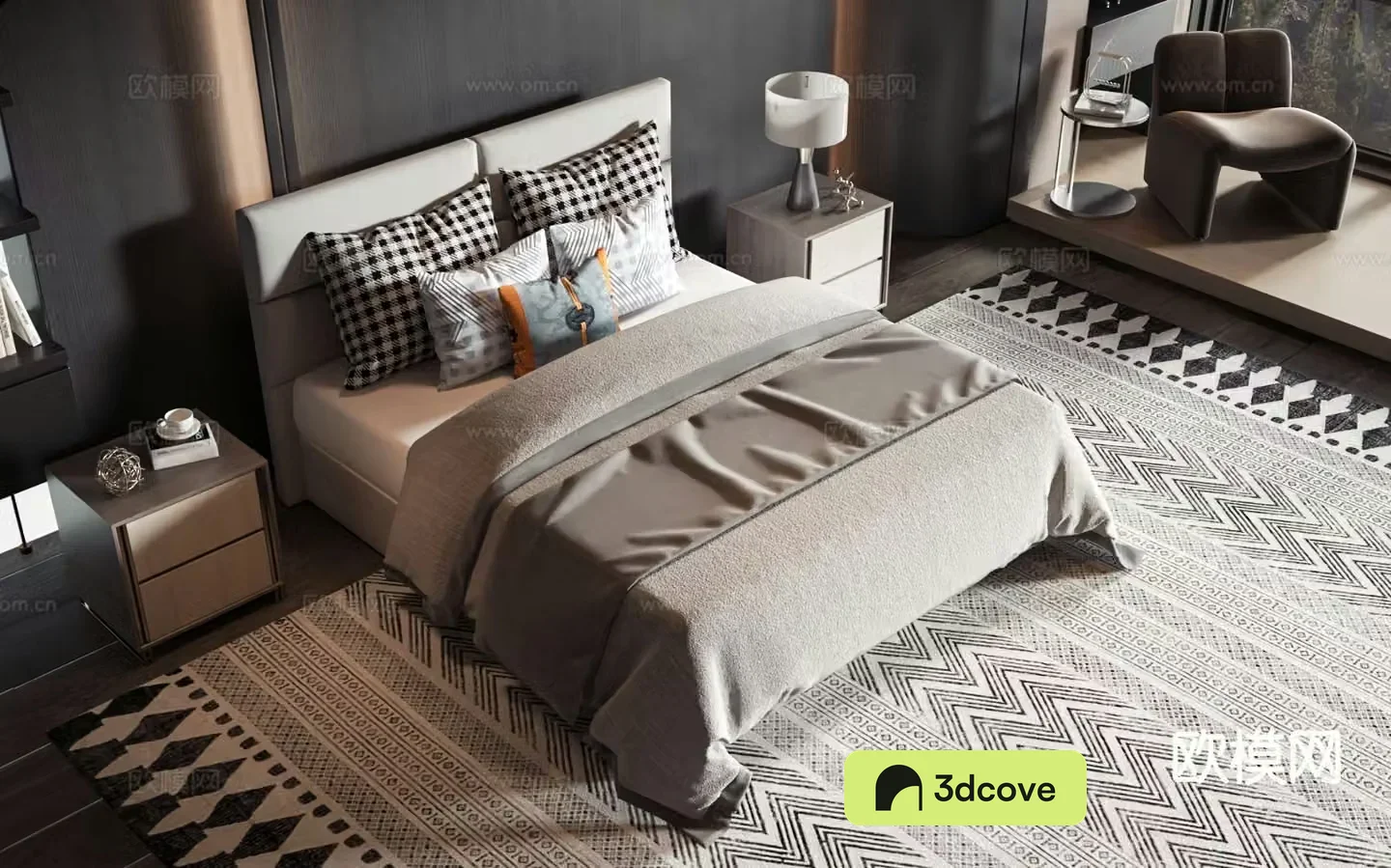 Modern double bed commercial bed