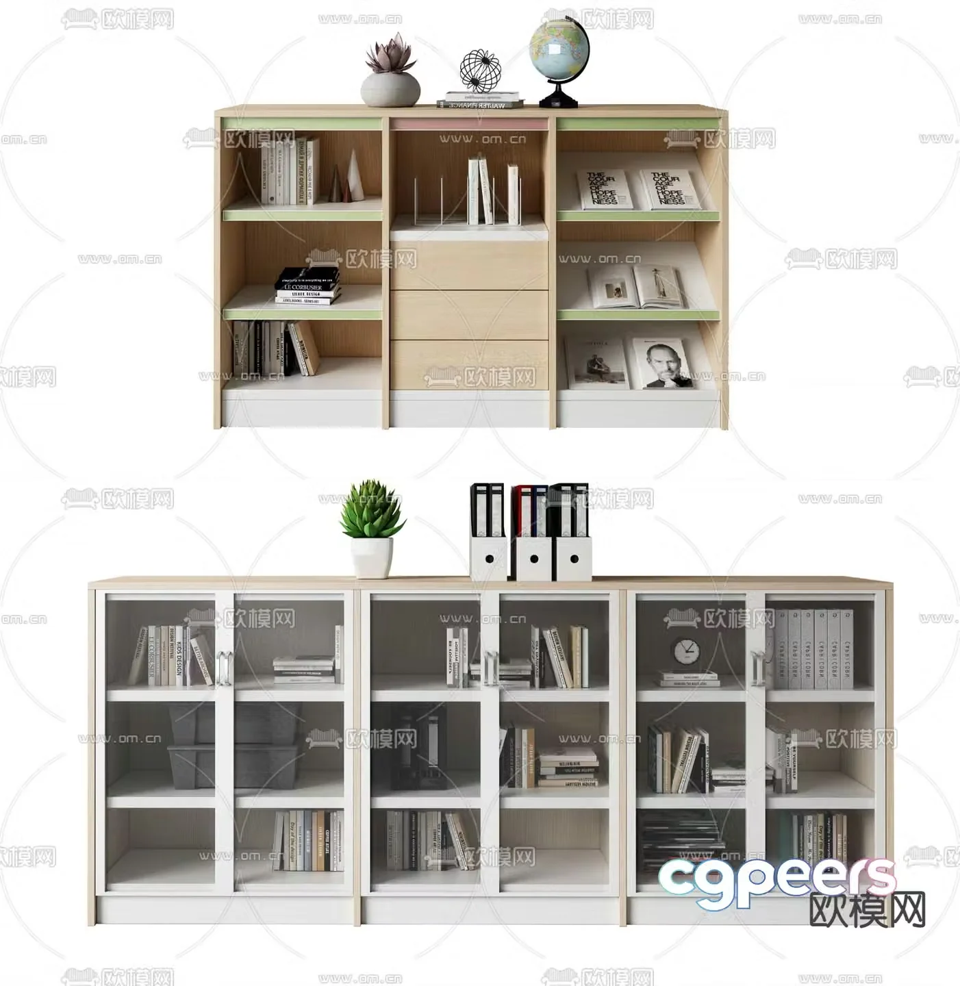 Modern office cabinet file cabinet 3d model