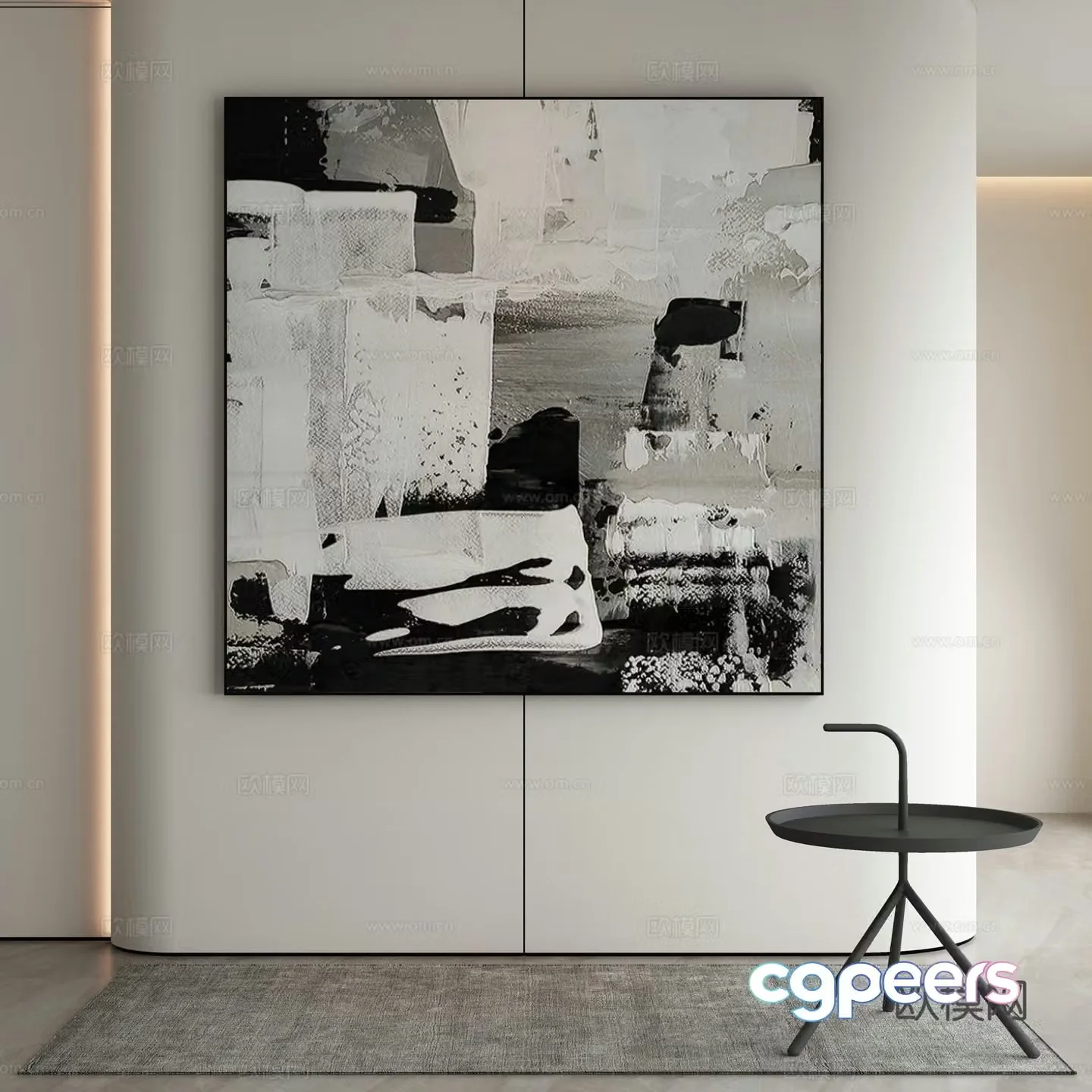 Modern Wasabi Hanging Painting Oil Painting 3D Model