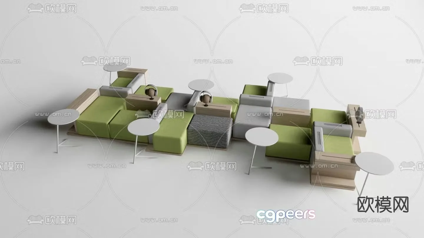 Office leisure sofa module sofa 3d model