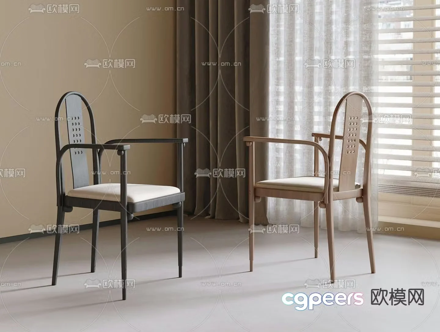 Wasabi chair dining chair 3d model