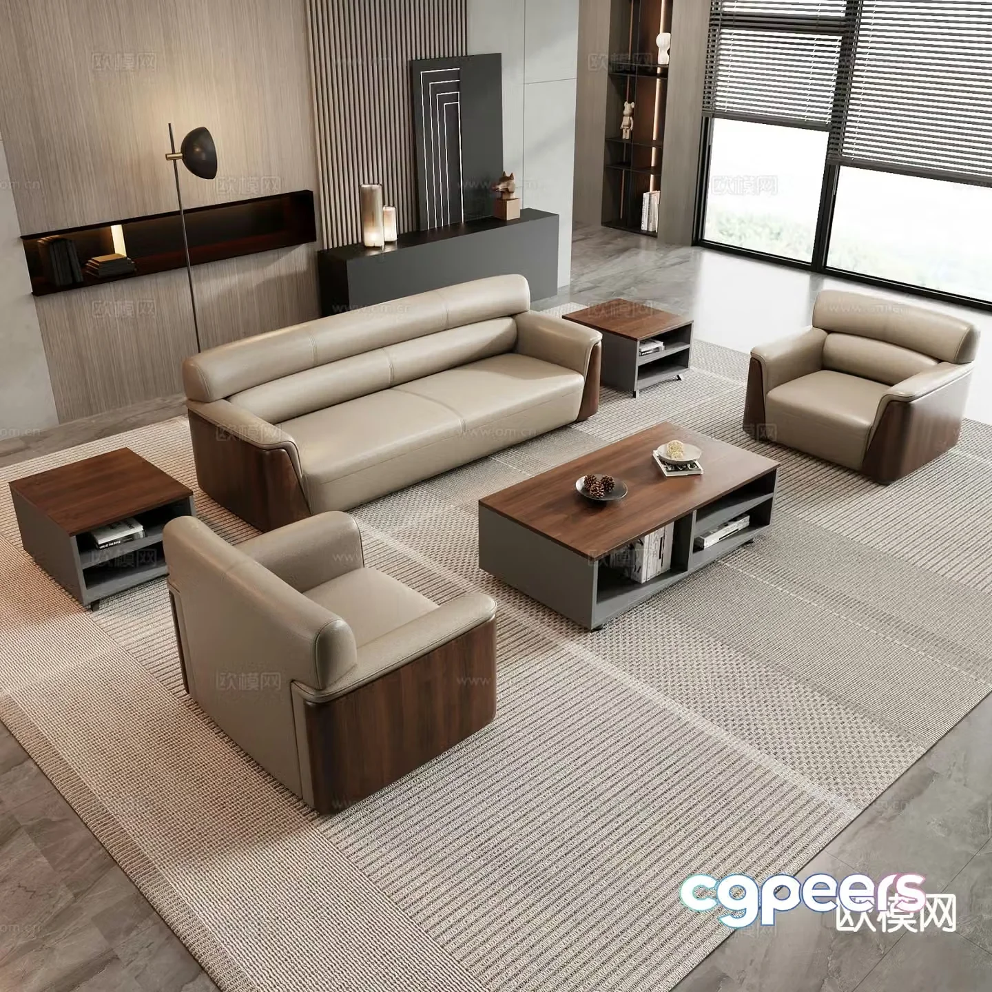Modern office sofa modular sofa 3d model