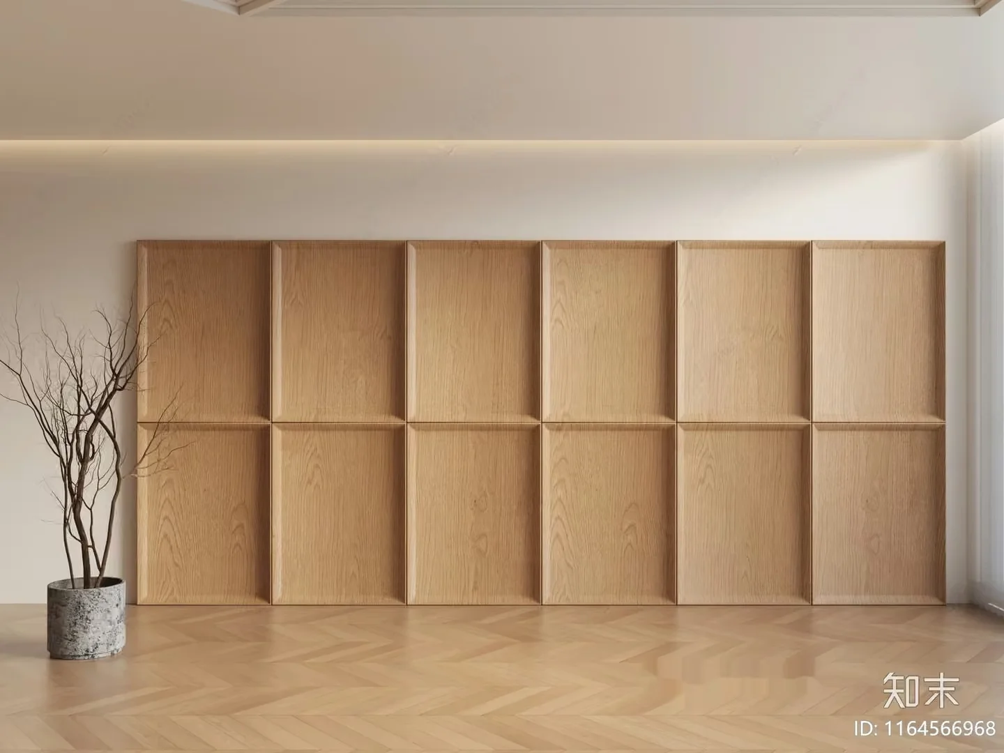 A Light Wood Wall 3D Model – 14711 – VRAY Render