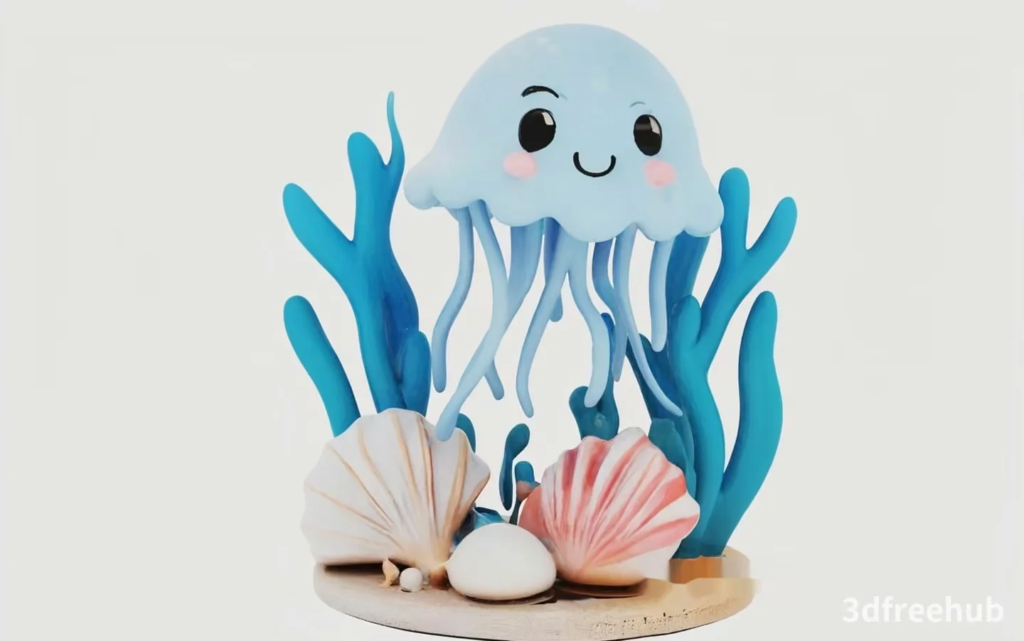 A Cartoon Jellyfish 3D Model – 22856 – VRAY Render