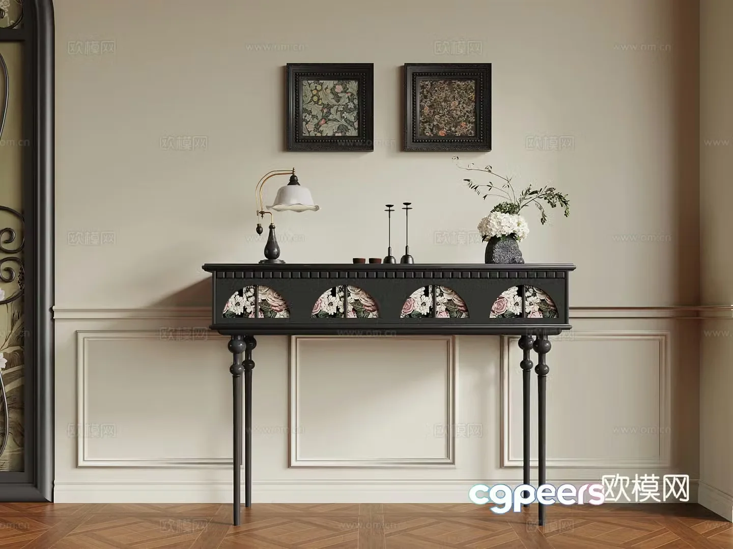 021 Entrance Cabinet French Entrance Cabinet 3D Model