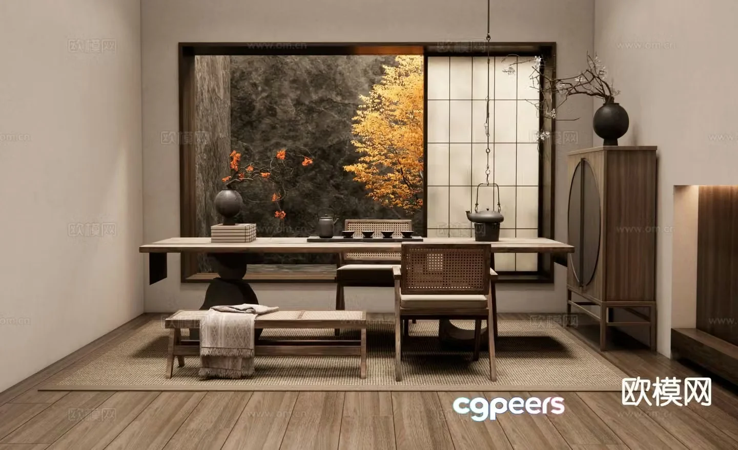 Wabi-sabi Zen teahouse 3D model