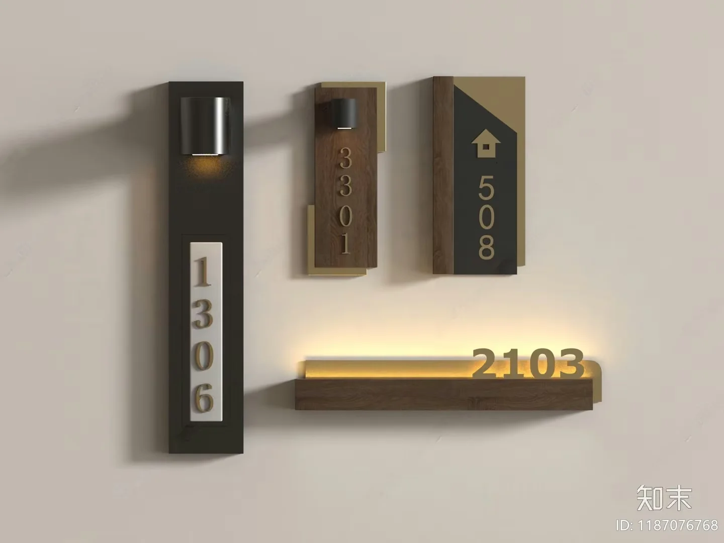 Modern House Numbers 3D Model – 8798 – VRAY Render