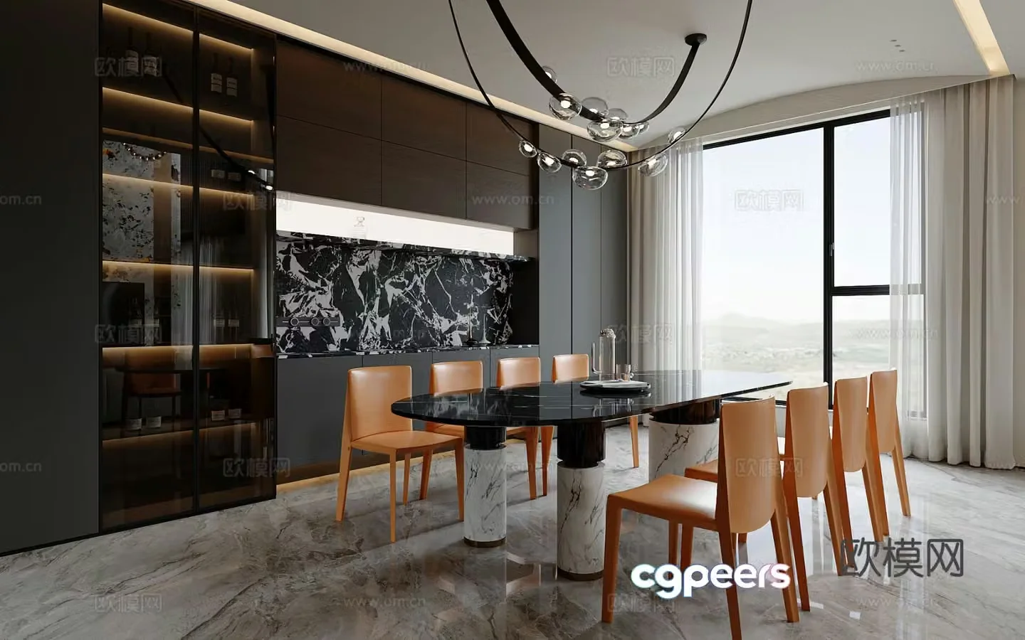 Modern restaurant 3d model