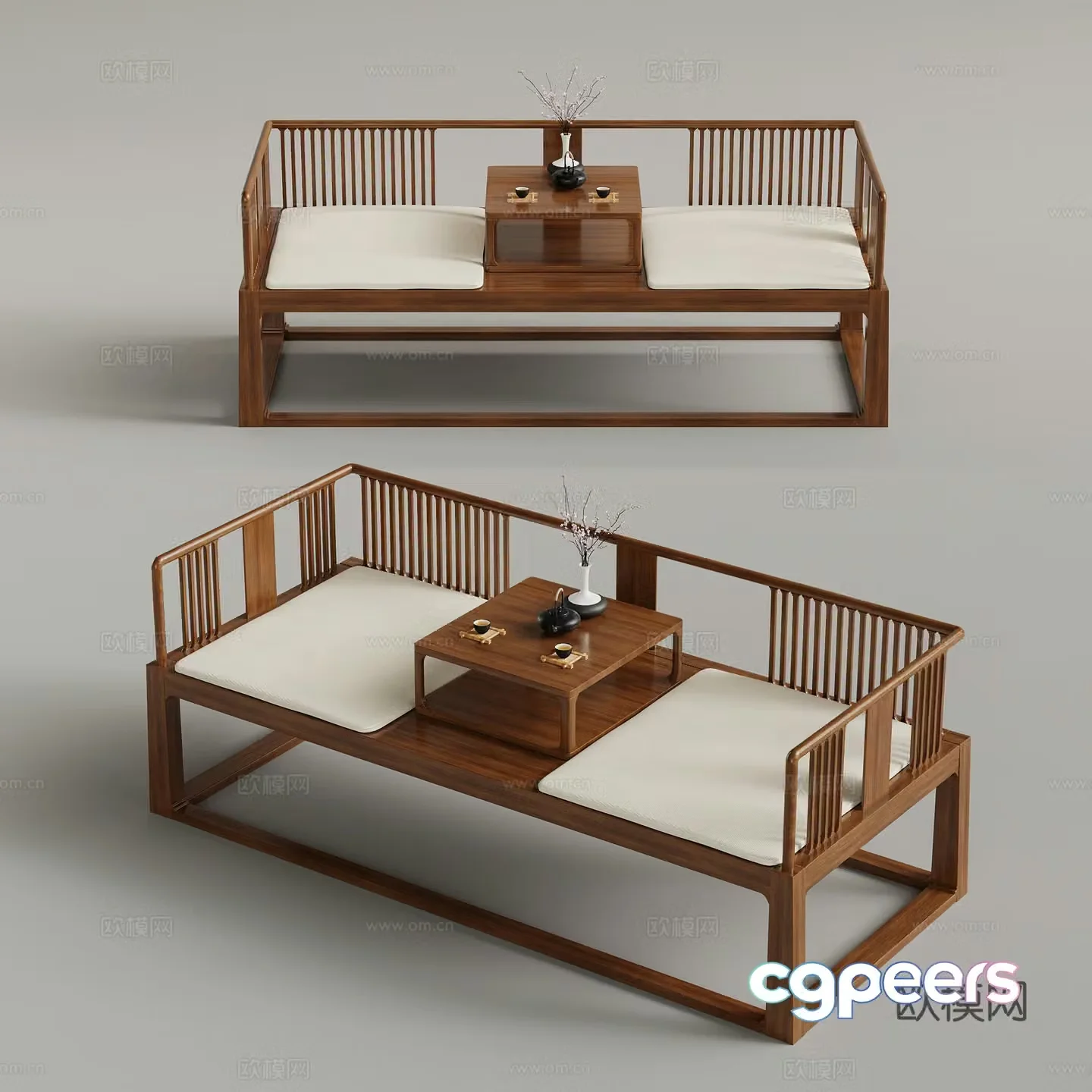 New Chinese Arhat Bed 3D Model