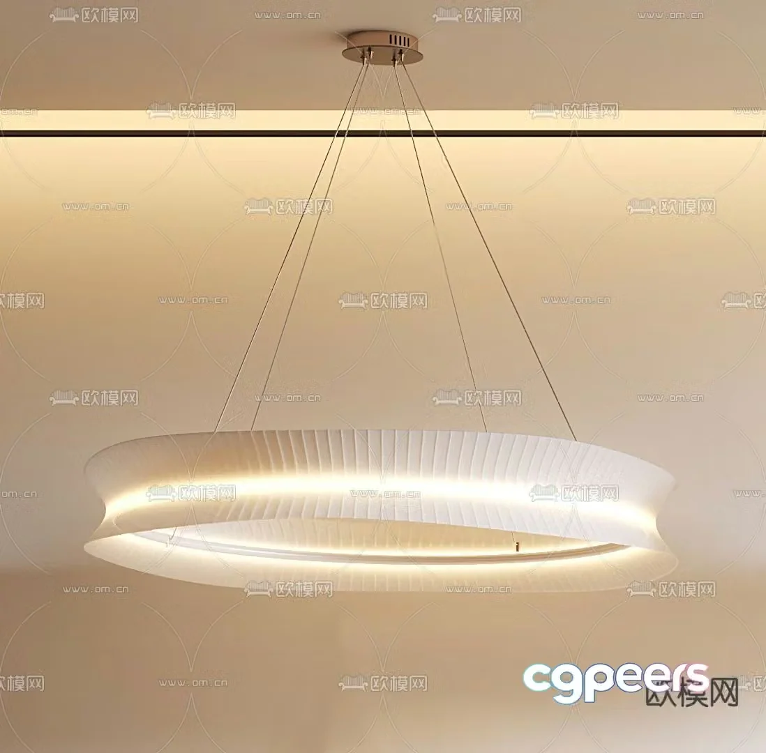 Creamy Chandelier Ring Chandelier 3D Model