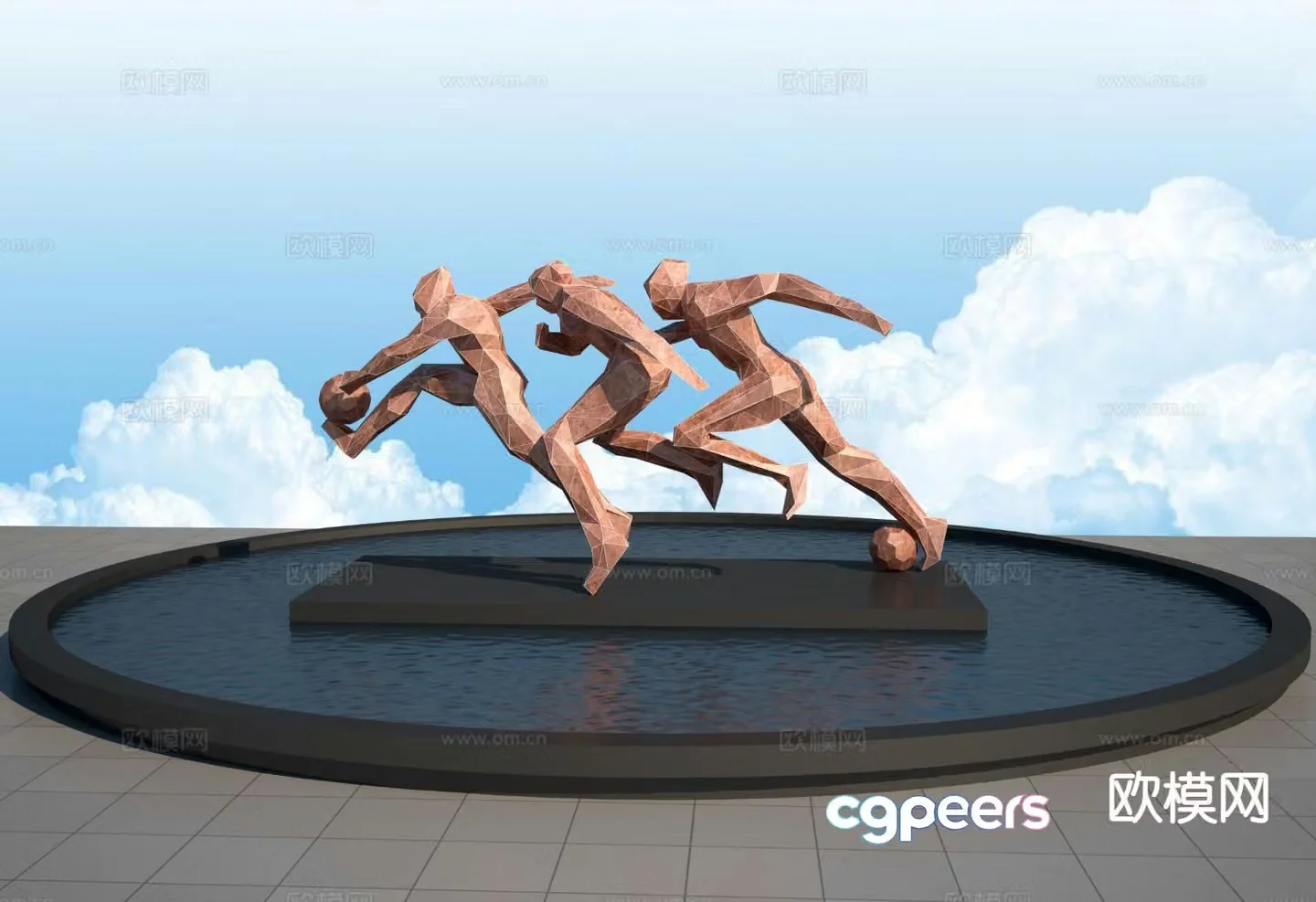 Movement sculpture outdoor sculpture 3d model