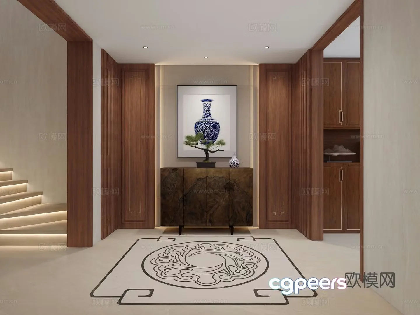 New Chinese style entrance 3D model