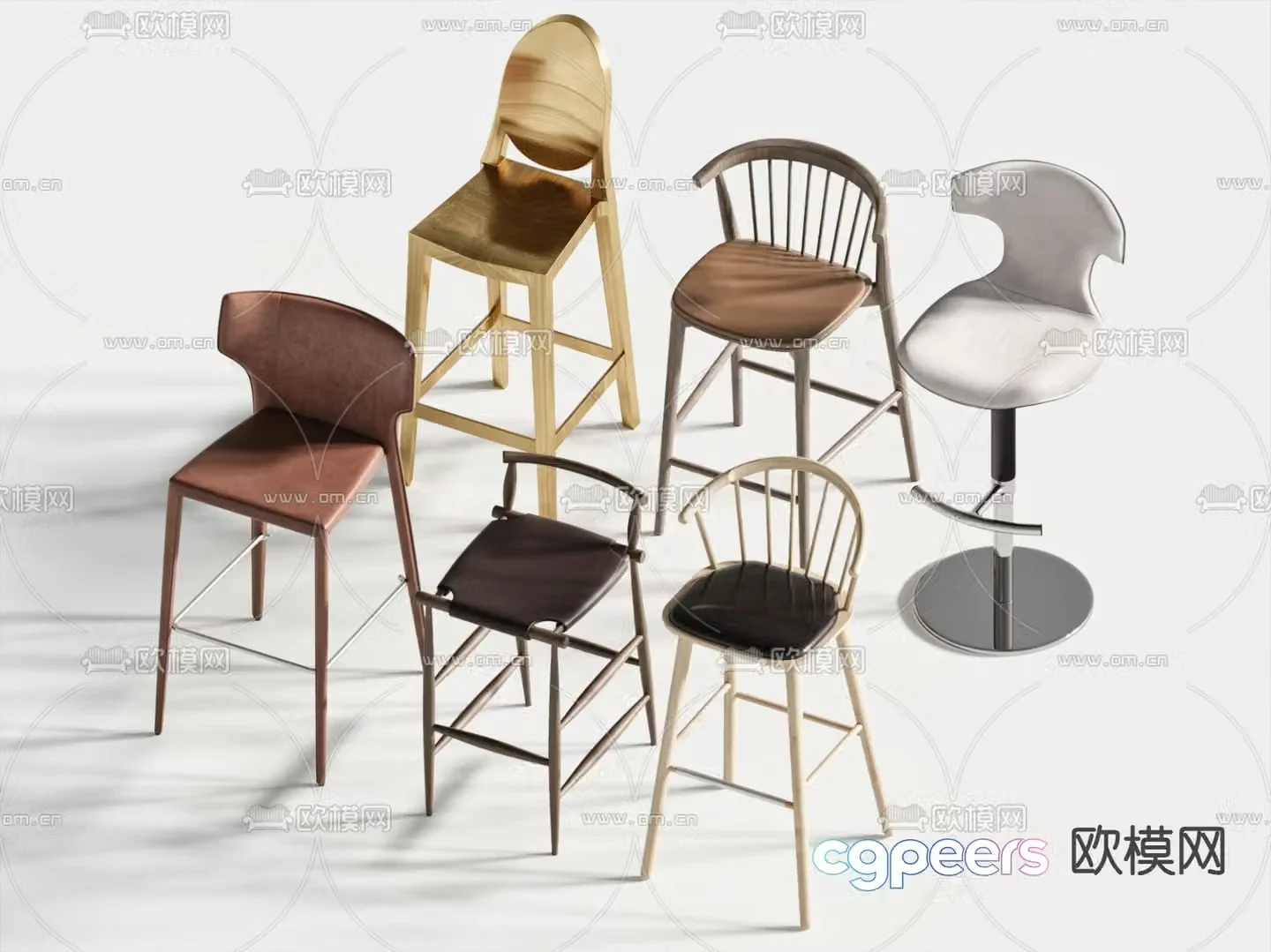 Modern bar stool bar stool 3d model