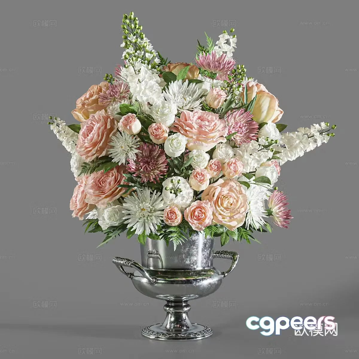 Modern light luxury vase flower art 3D model