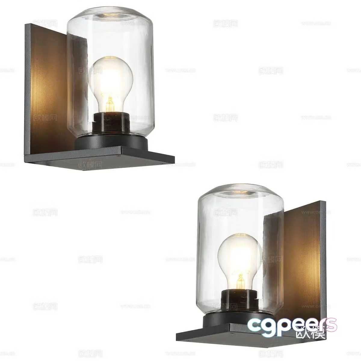 Simple wall lamp glass wall lamp 3d model