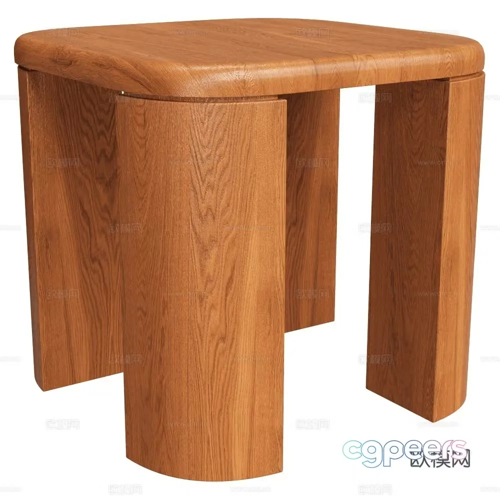 Arbore Middle Style Stool Nordic Stool Wooden Stool Solid Wood Stool Log Stool 3D Model