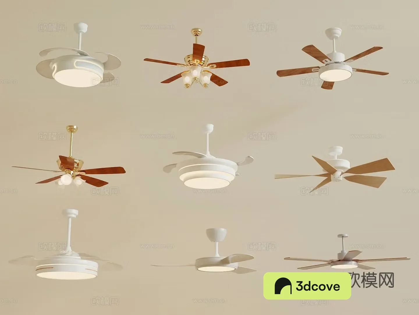 Modern fan light Cream fan light