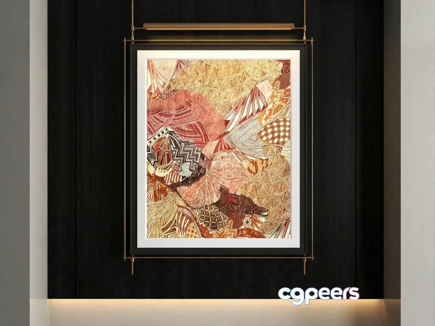 A Wall-Mounted Art Piece 3D Model – 1351 – VRAY Render