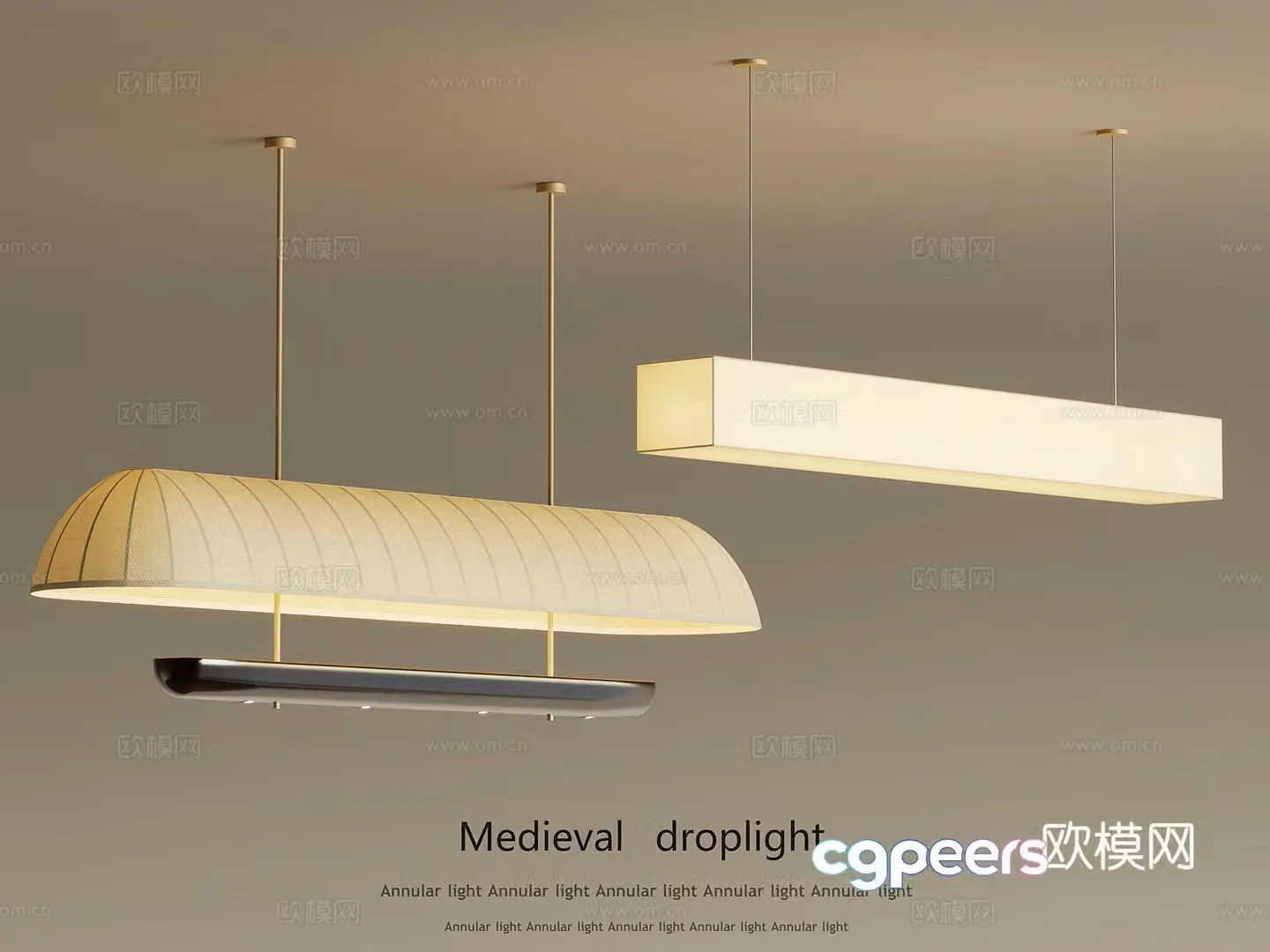 Long chandelier 3d model