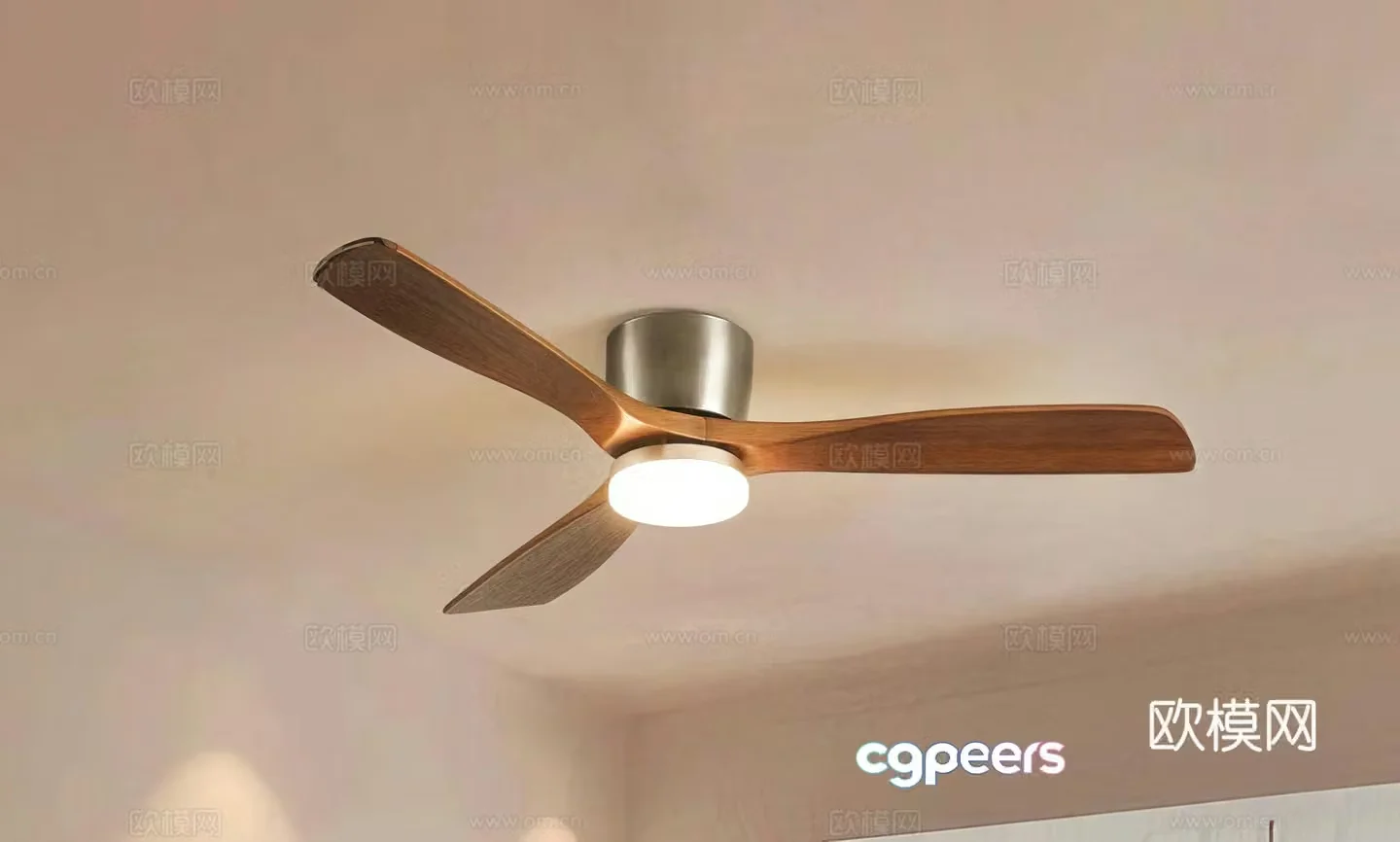 Middle-aged ceiling fan light fan light 3d model