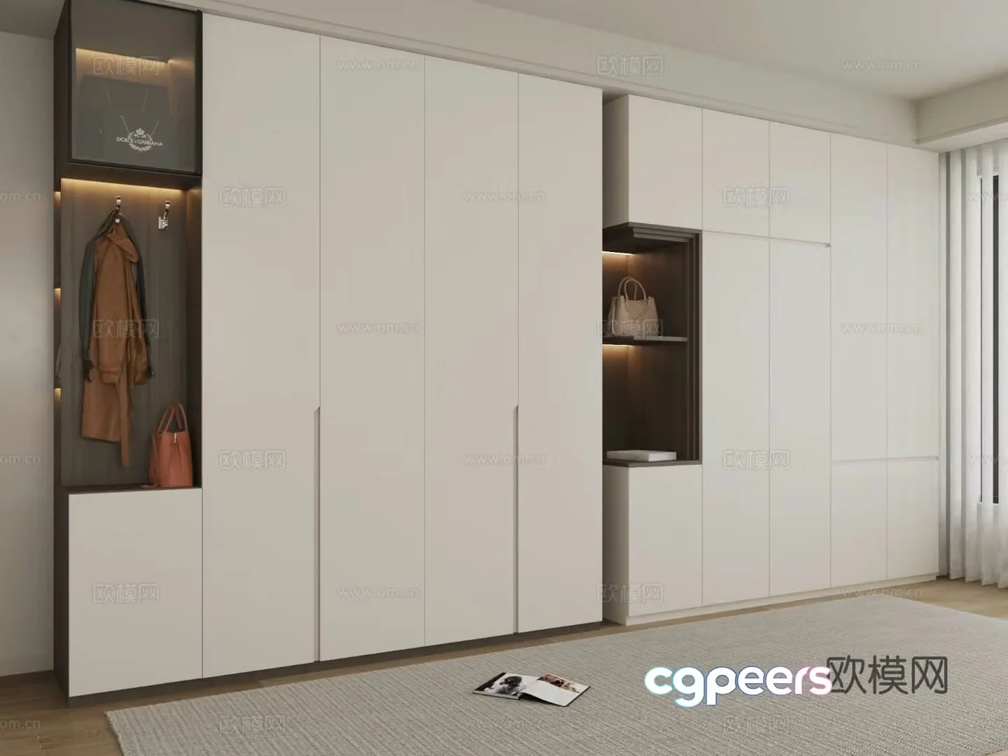 modern wardrobe wardrobe 3d model