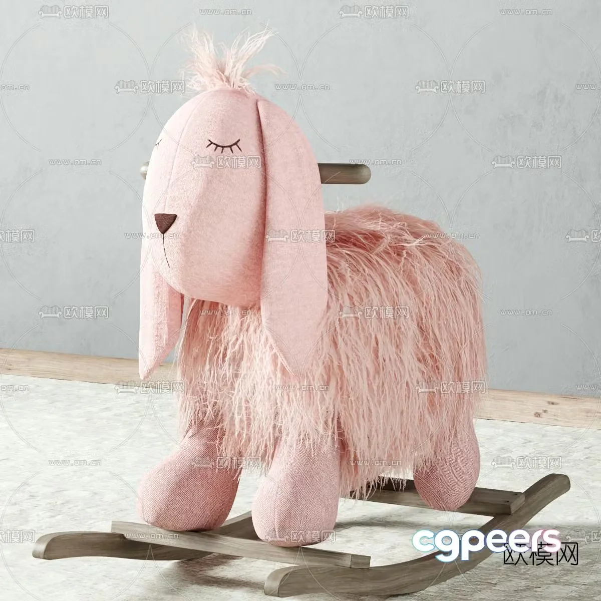 Modern children’s cloth doll rocking chair 3d model