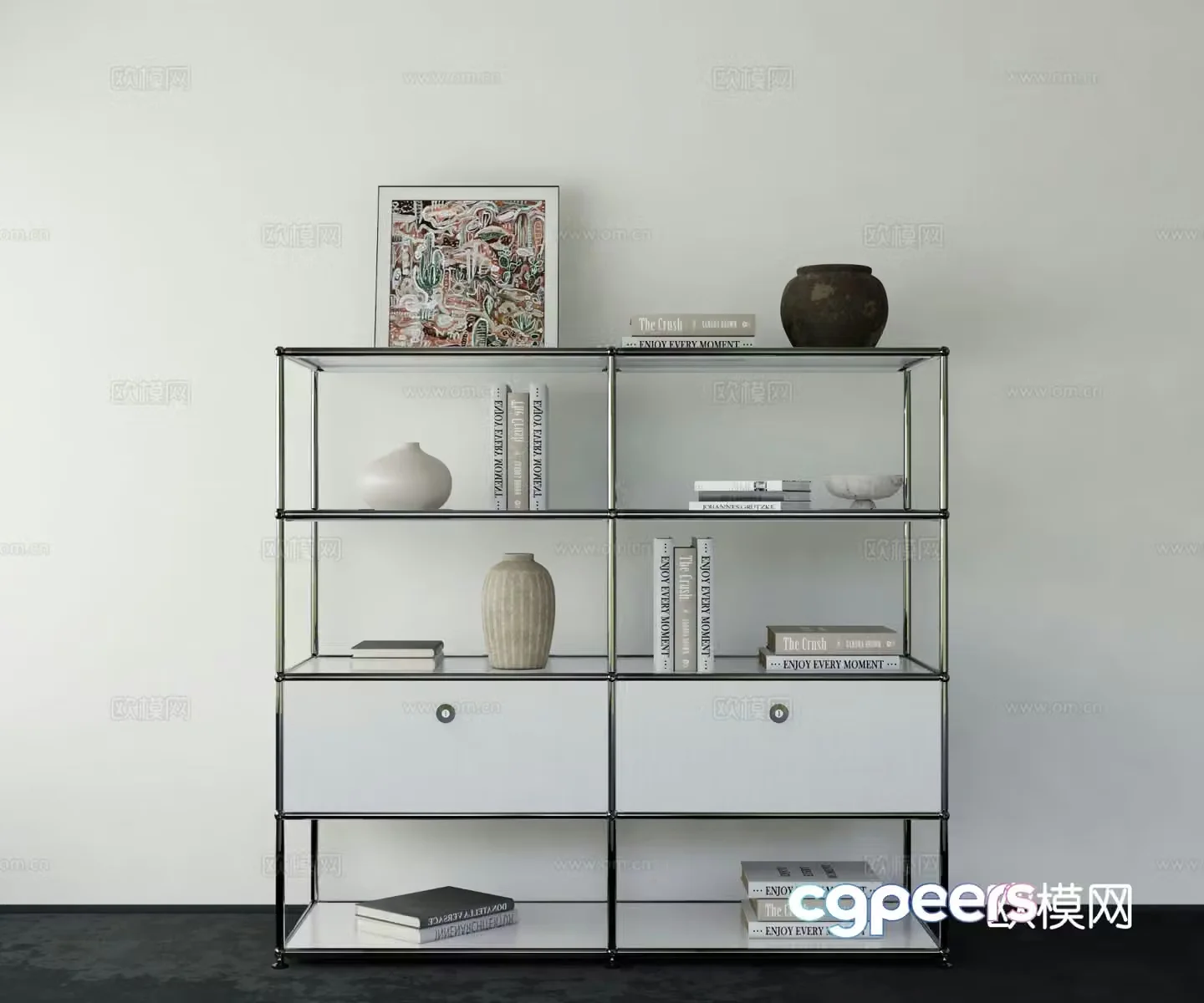 Modern bookcase 3d model