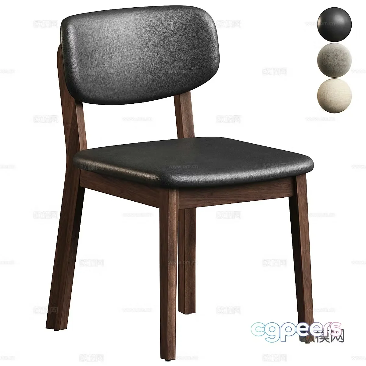 Wasabi single chair Wasabi single chair Medium-old single chair Medium-old dining chair Leather dining chair Leather single 3D model