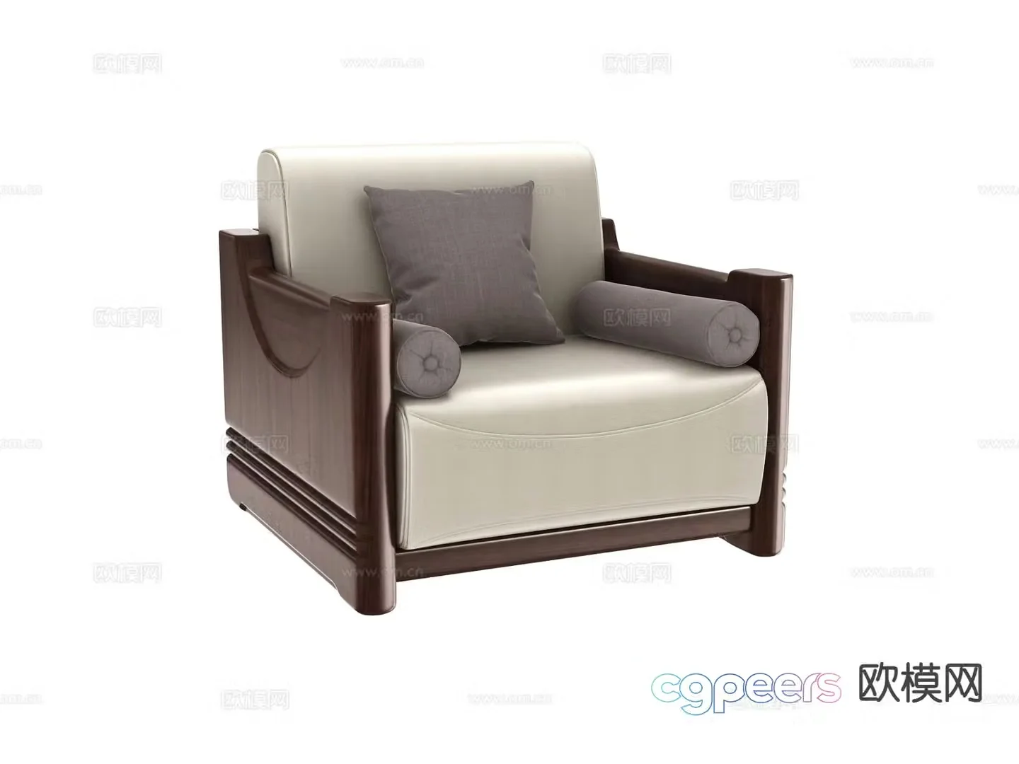 New Chinese style single sofa 3d model