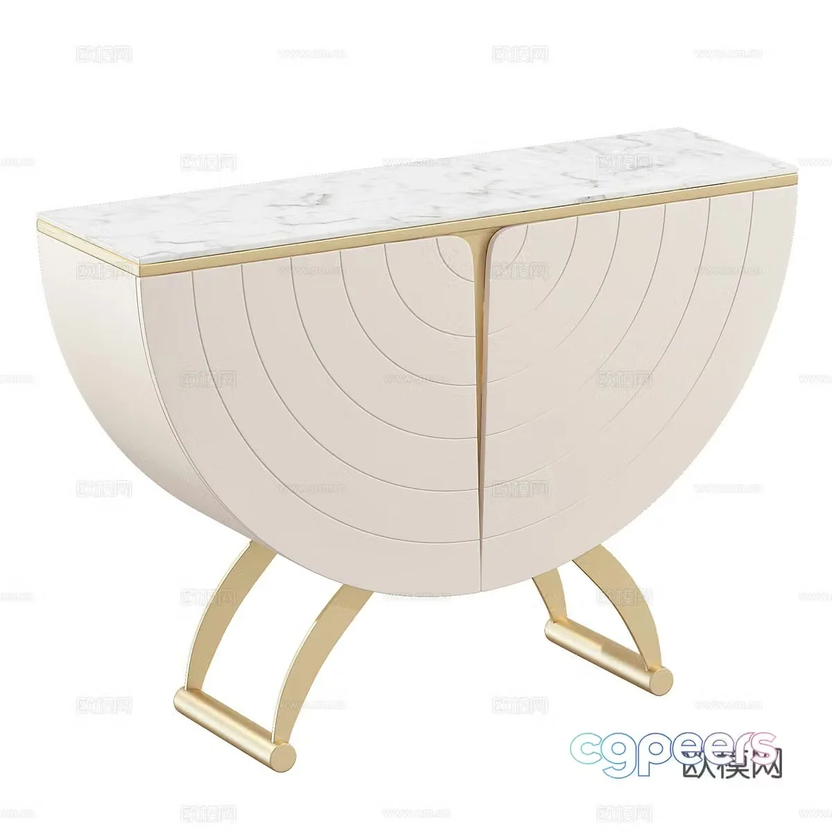 New Chinese style light luxury end view cabinet entrance cabinet 3D model