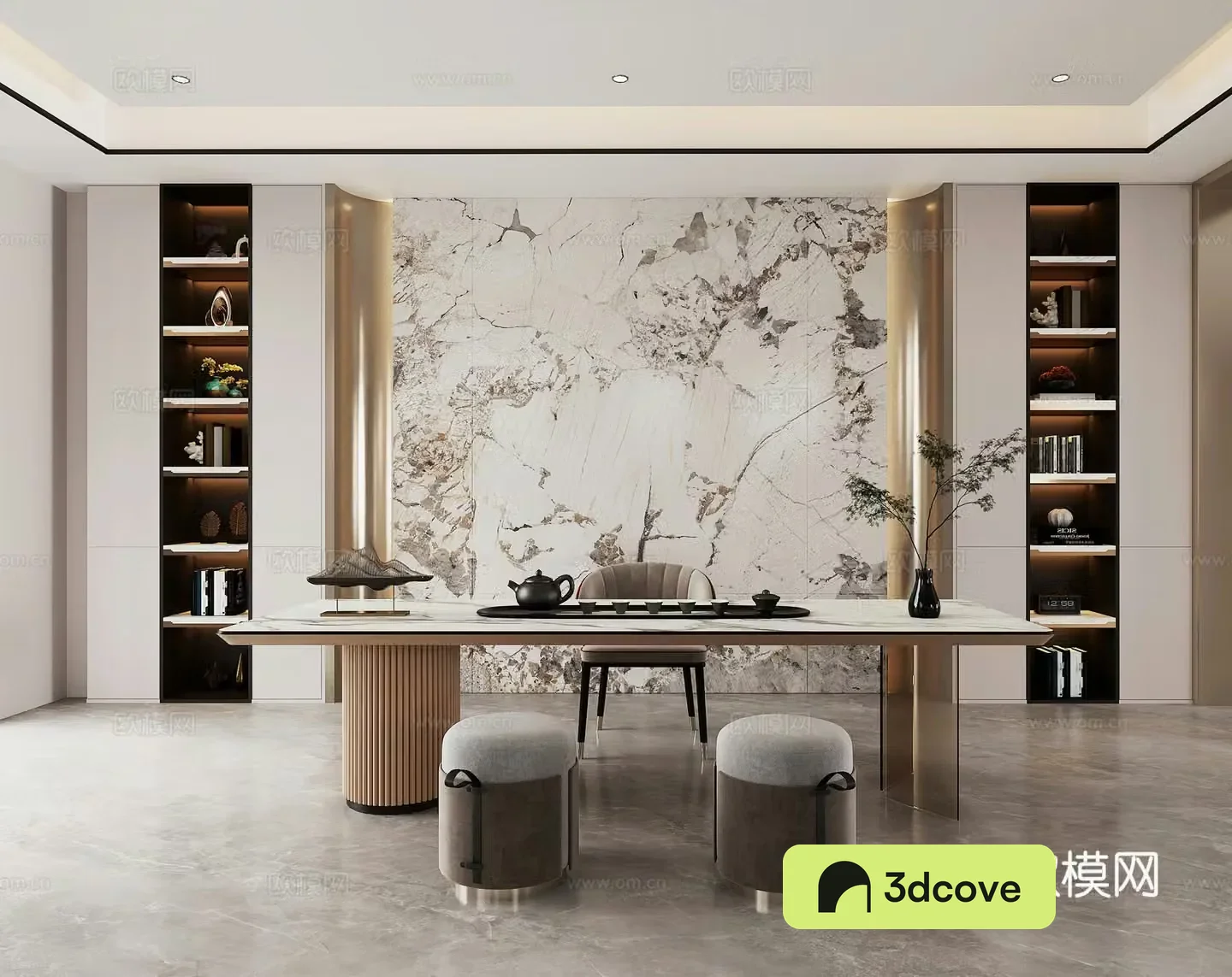 Modern light luxury study room