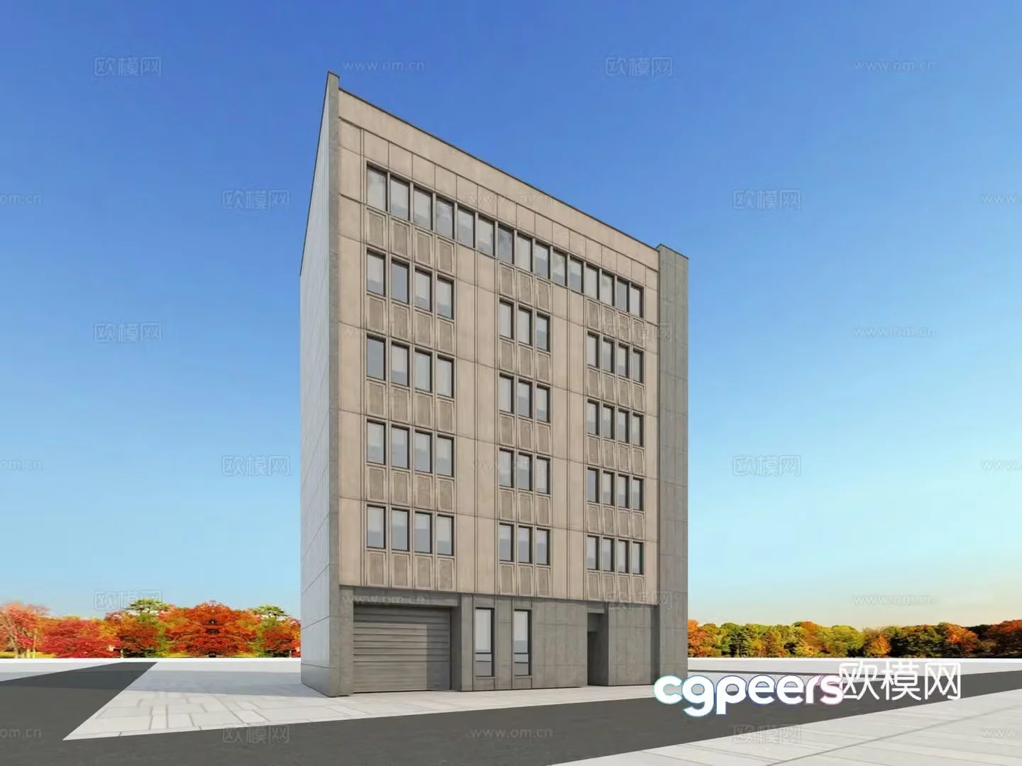 Building appearance European-style building 3d model