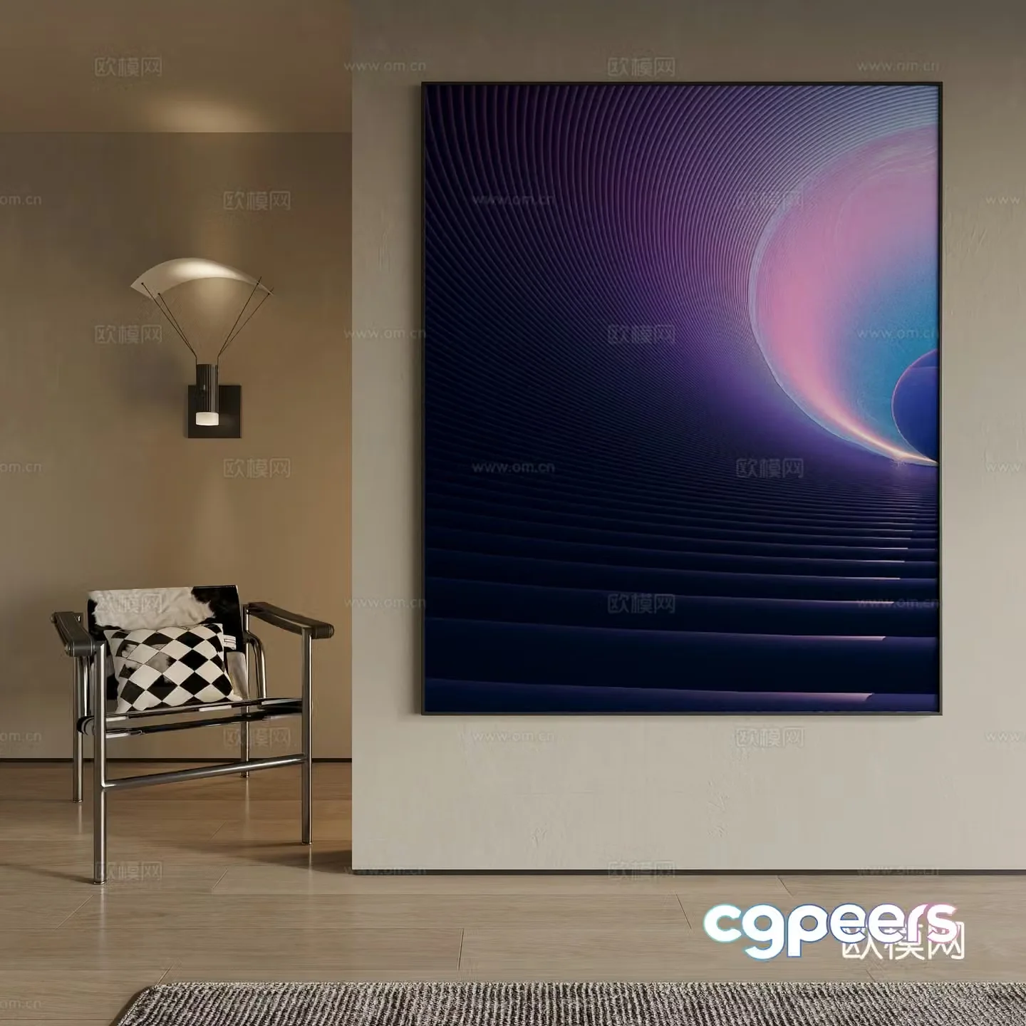 Modern decorative painting 3d model