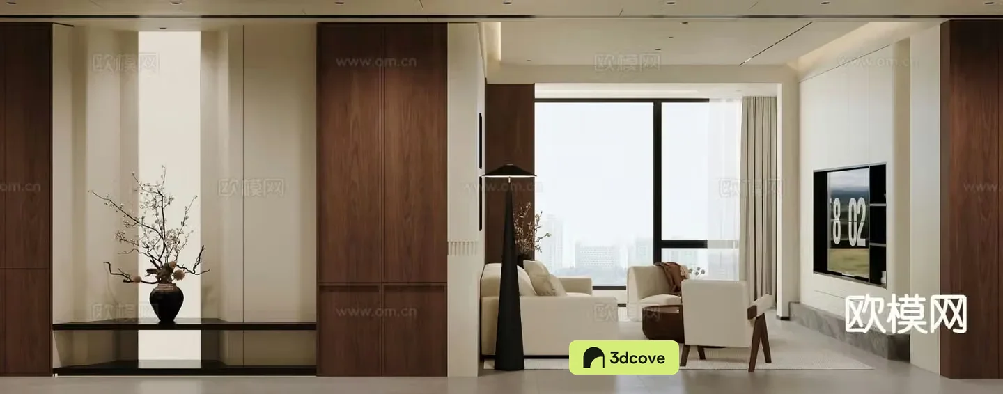 log style living room