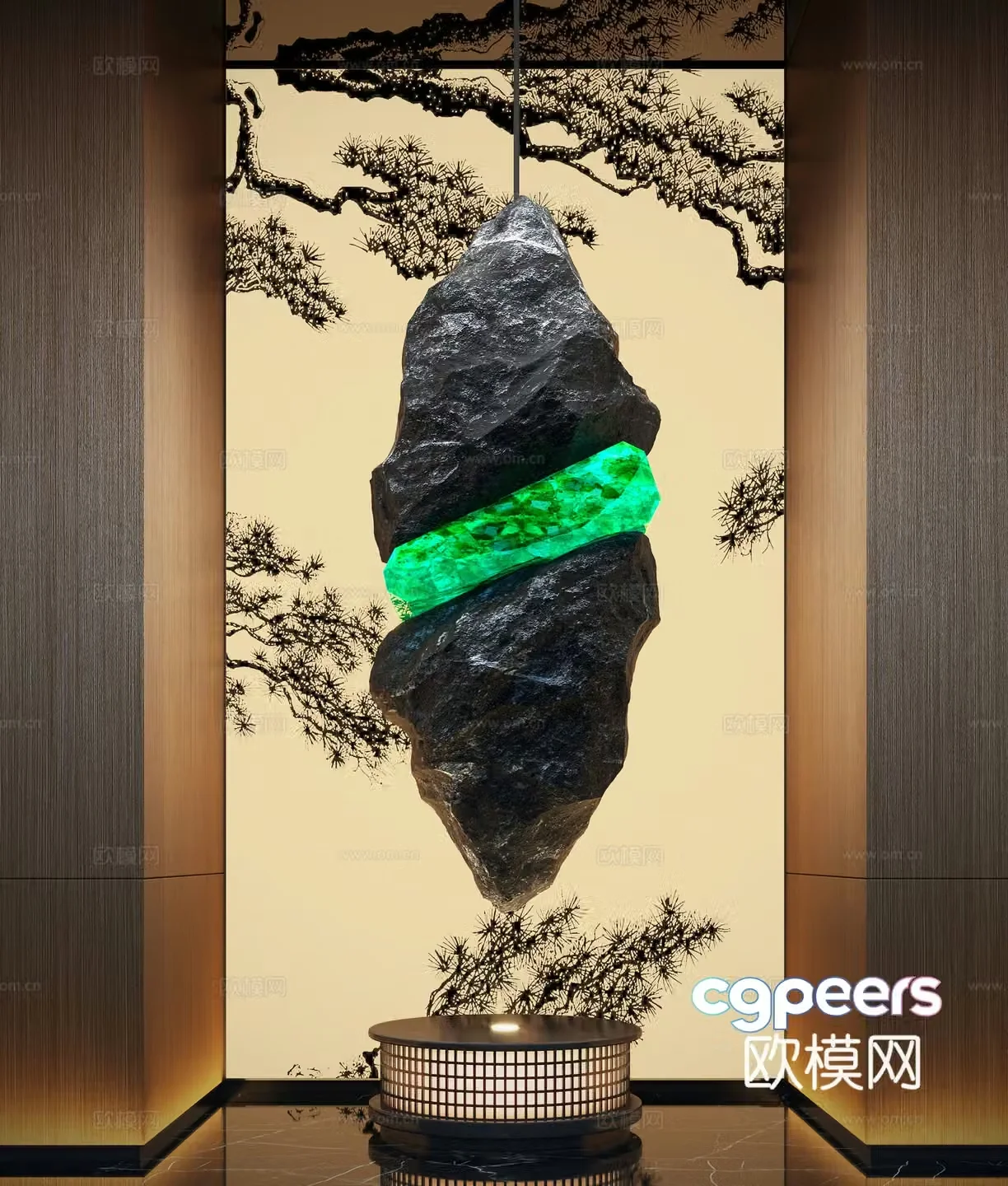 Modern art installation Stone installation Pumice installation Stone sculpture 3d model