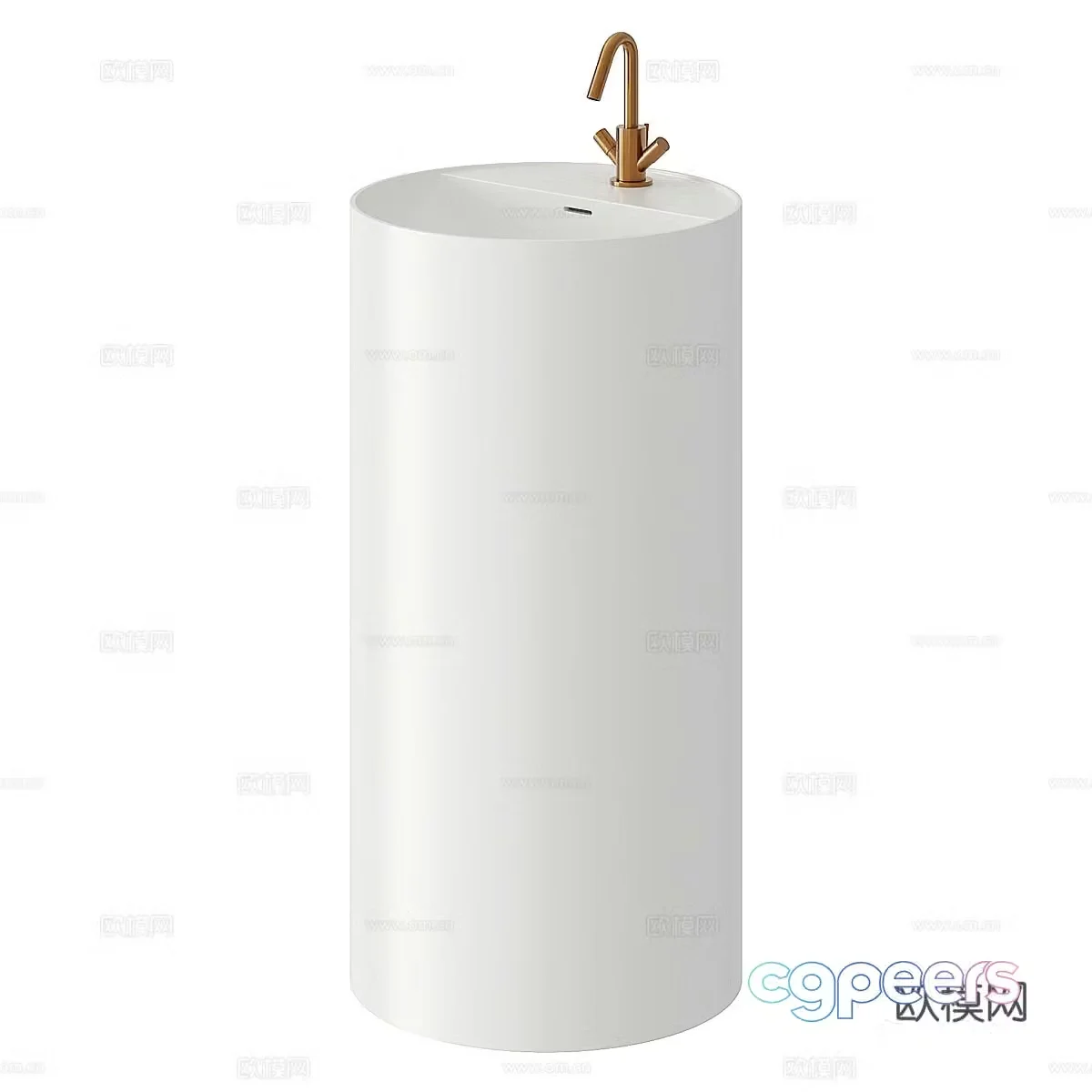Modern light luxury wash basin column basin 3D model