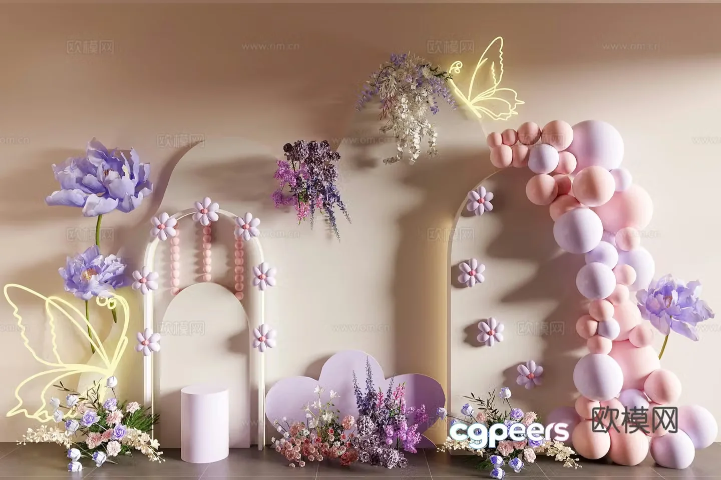 Balloon flower art 3d model