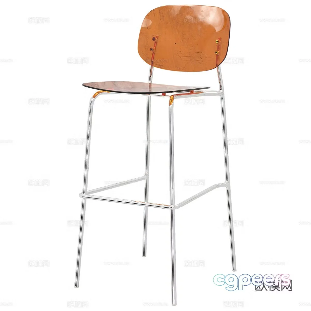 Modern minimalist bar chair chair Chair Simple bar chair Stool Simple chair 3d model