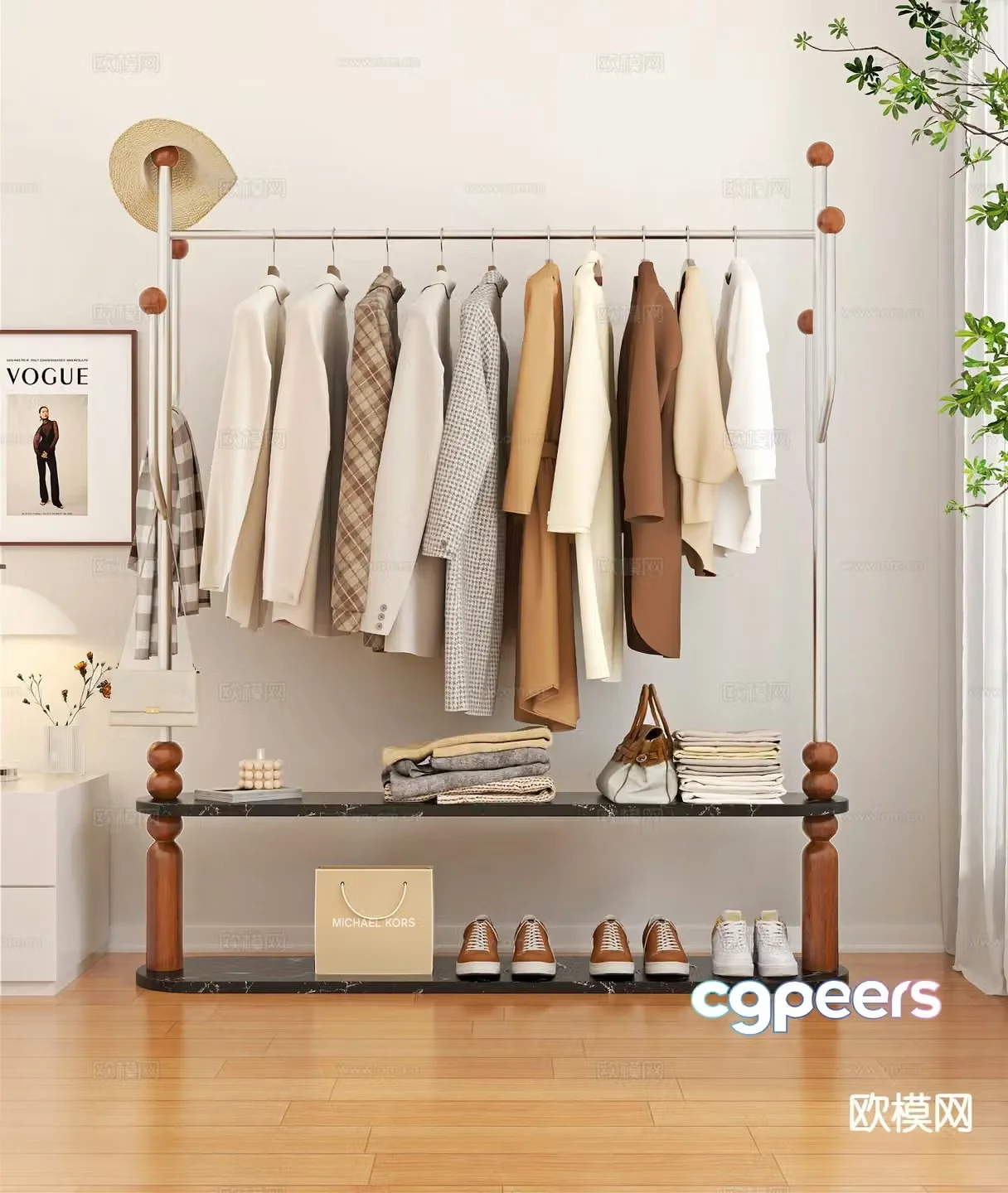 Modern coat rack coat rack 3d model