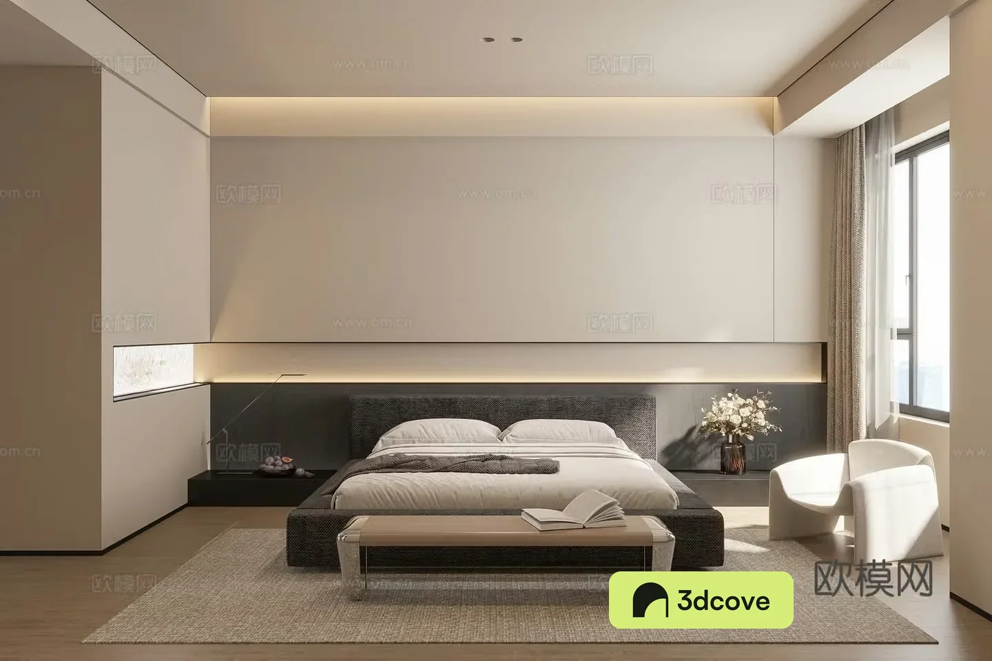 Modern minimalist bedroom master bedroom
