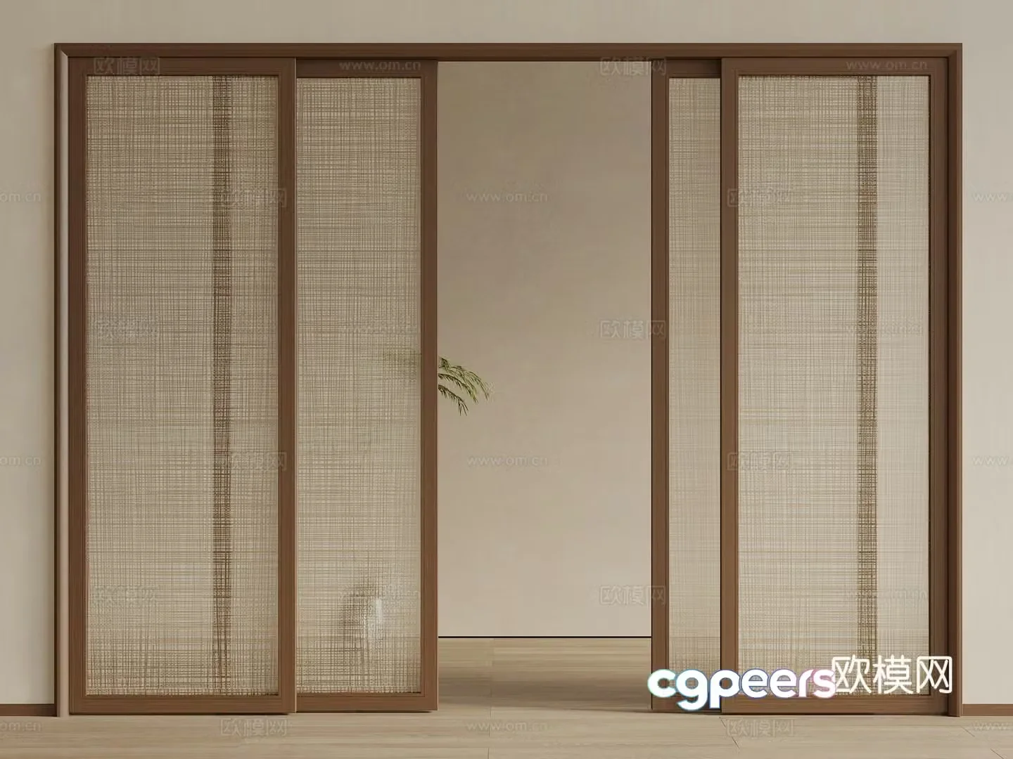 New Chinese sliding door sliding door 3D model