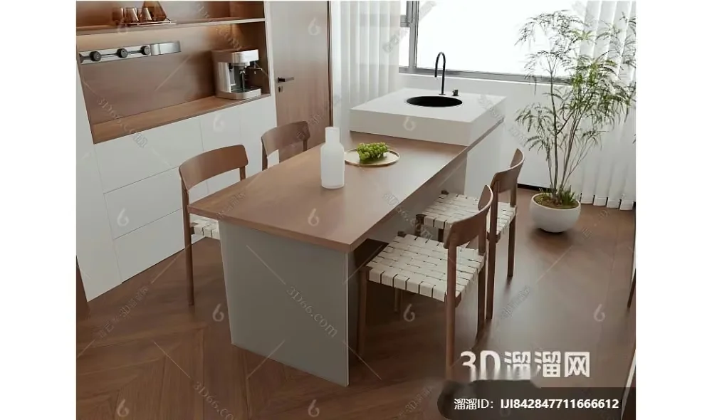 Modern Kitchen 3D Model – 7847 – VRAY Render