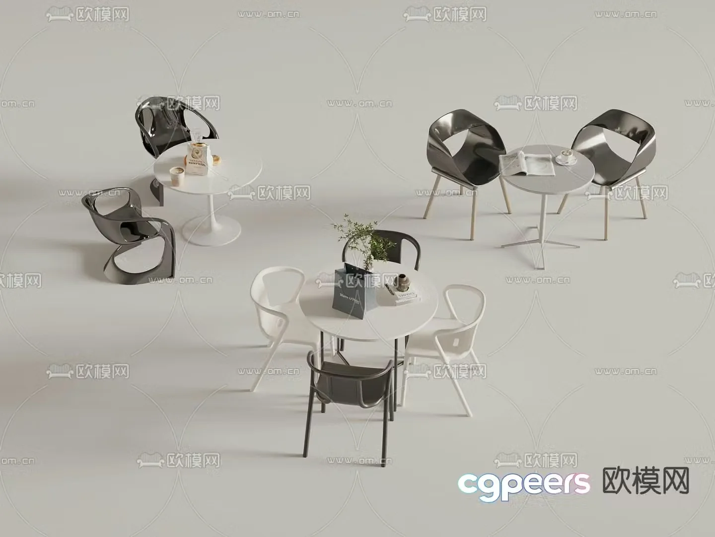Negotiation tables and chairs leisure tables and chairs 3d model