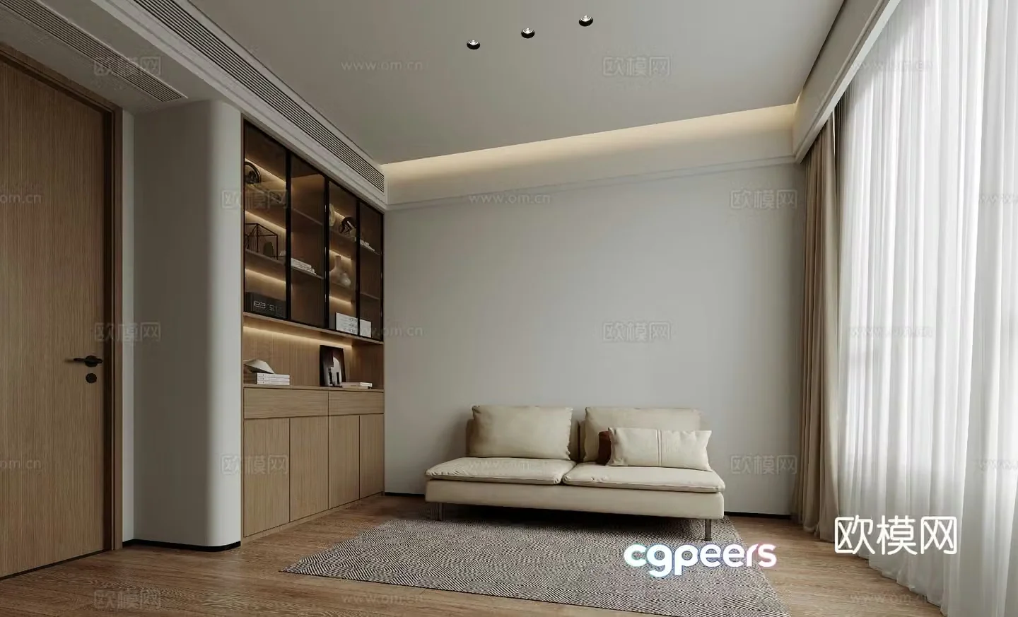 Modern study room 3d model