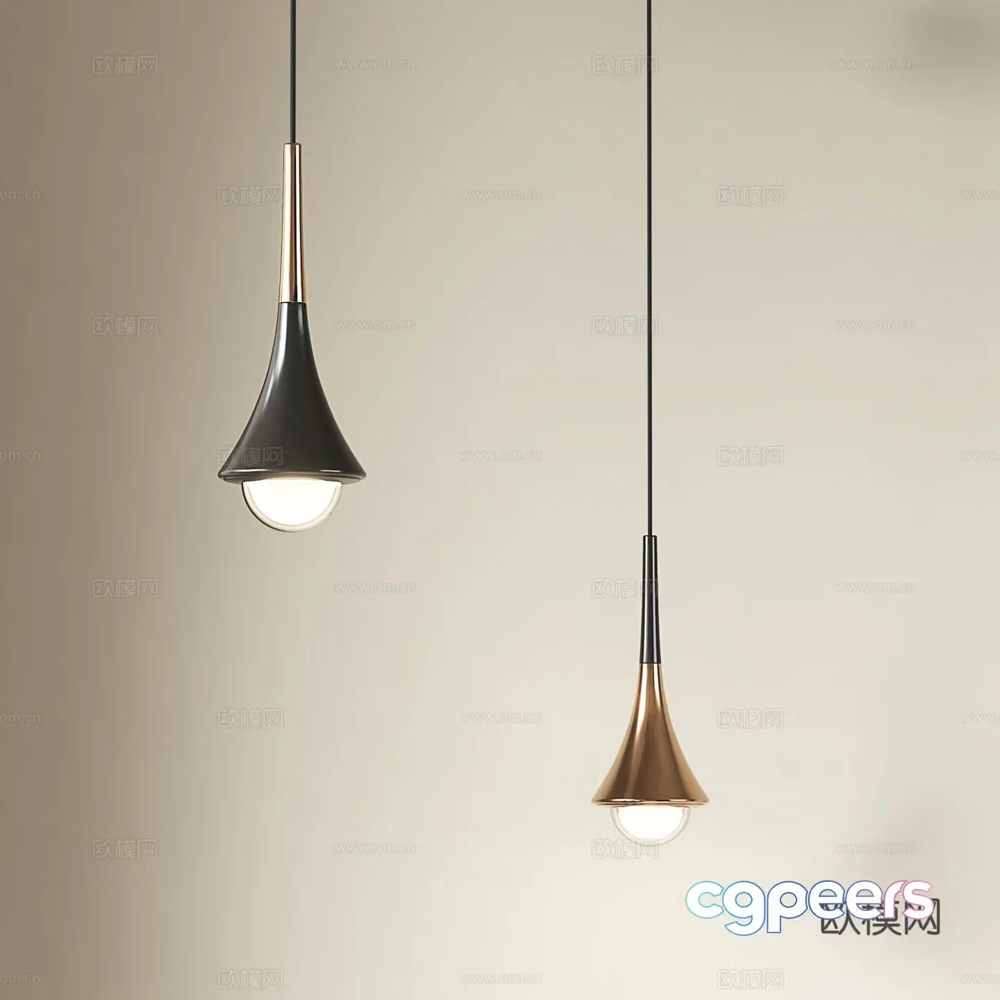 Light luxury chandeliers modern chandeliers simple chandeliers bedside chandeliers small chandeliers background wall 3D model