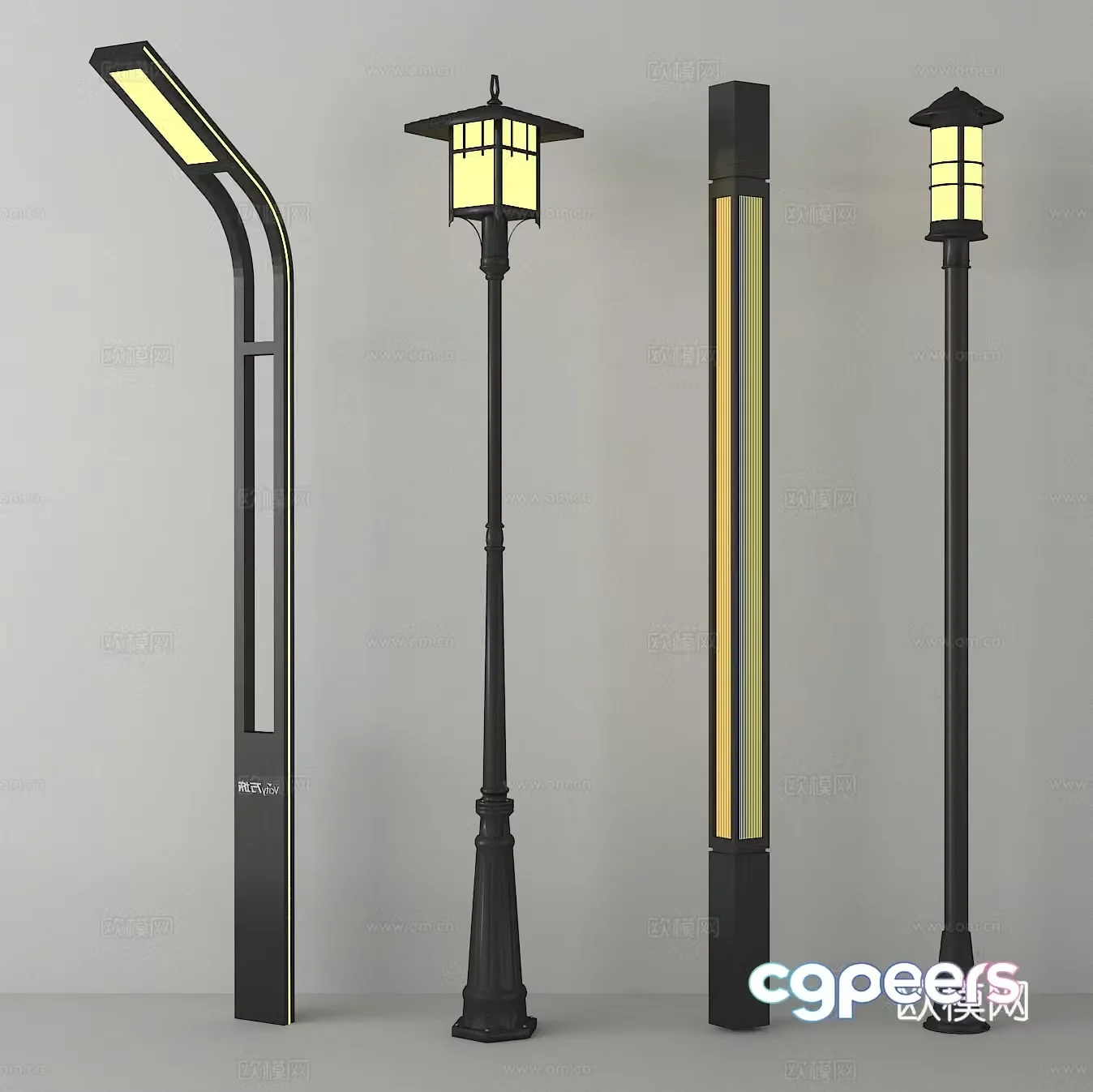Street lights outdoor lights 3d model