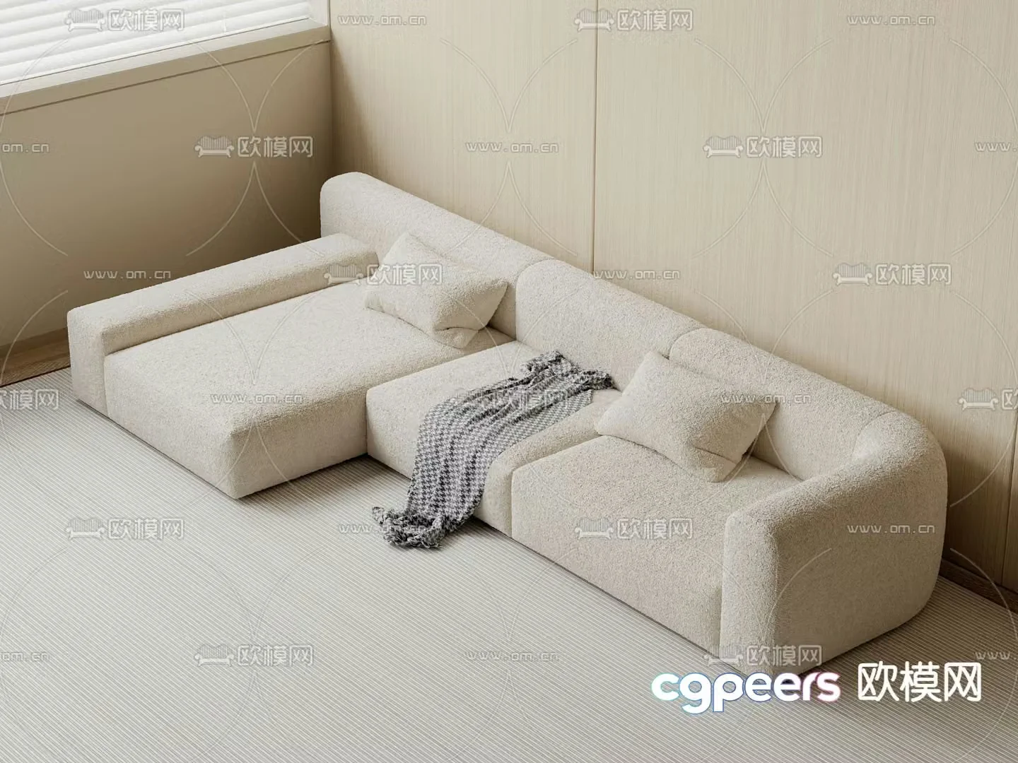 Corner sofa multi-person sofa 3d model