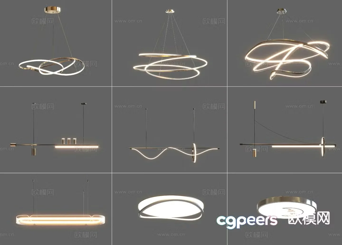 Minimalist chandelier 3d model