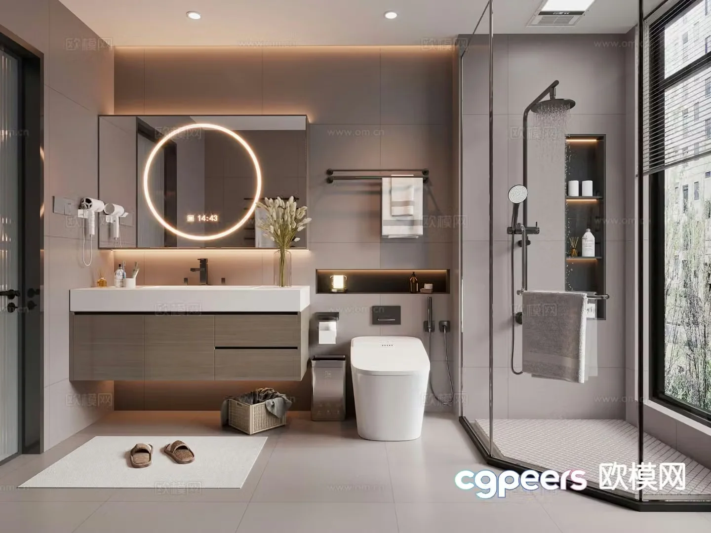 Modern bathroom bathroom toilet 3d model